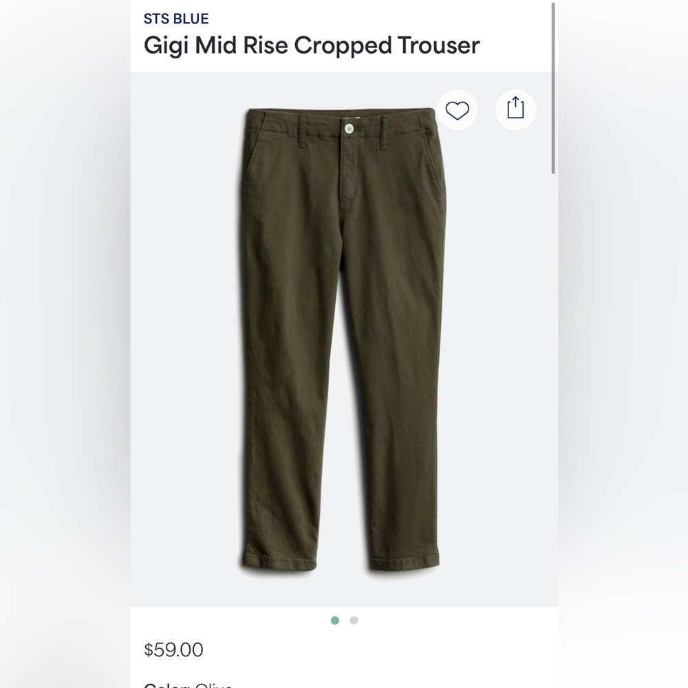 STS Blue Gig Mid Rise Cropped Trouser
